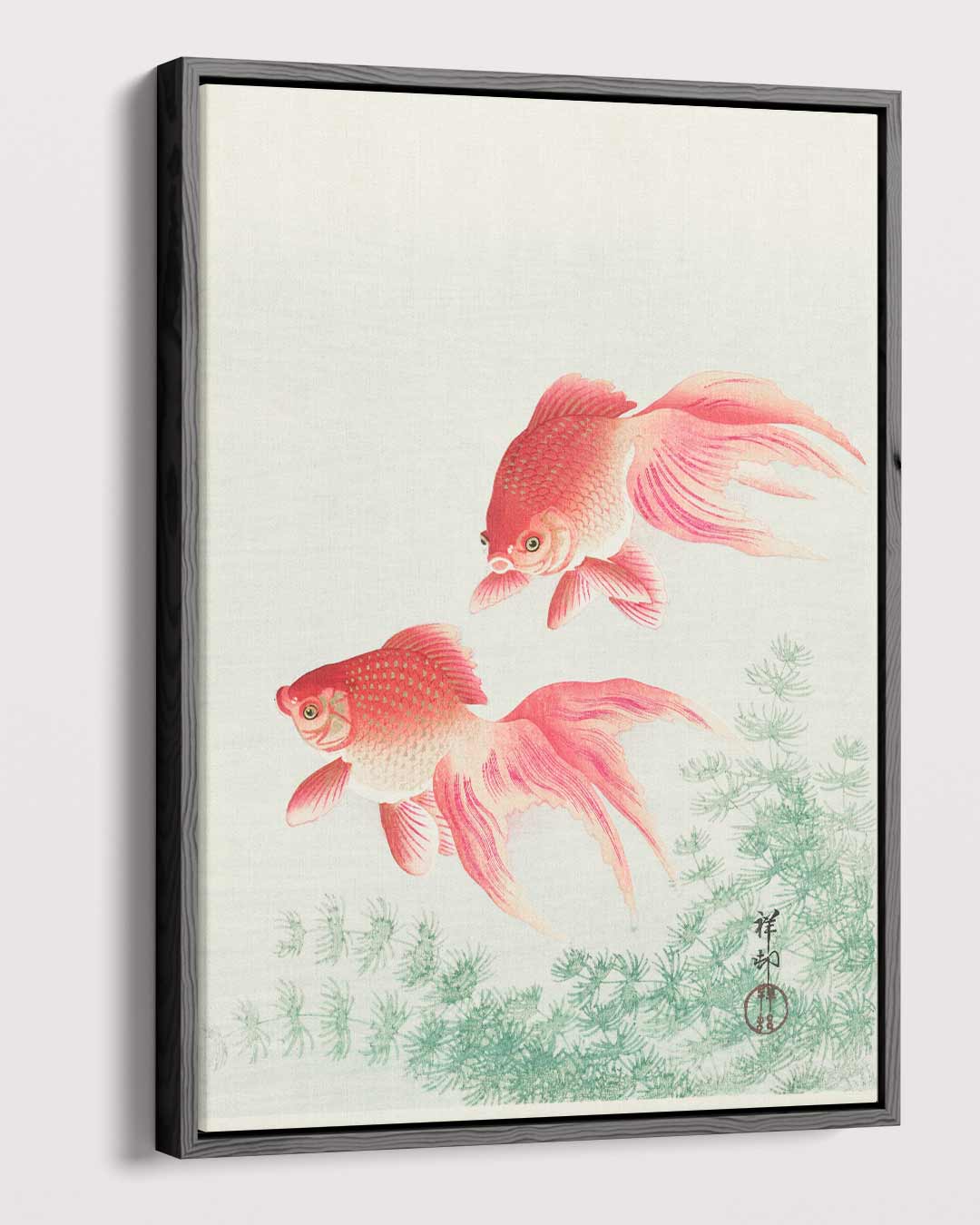 Elegante Koi in Beweging Kunstwerk-canvas-dibond-plexiglas-wanddecoratie-WallArtistic