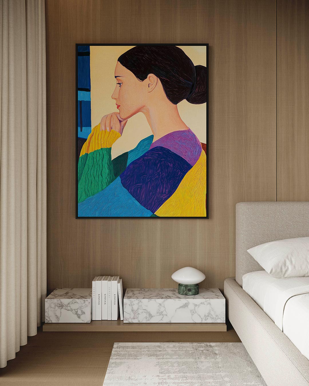 Kleurrijk portret Kunstwerk