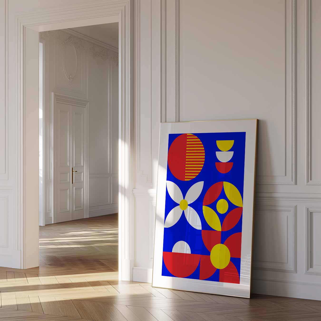 Kleurrijke Geometrische Bloemenkracht Poster