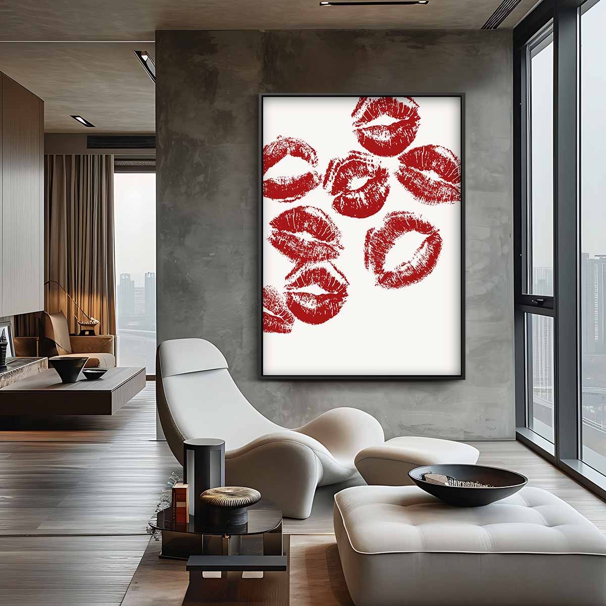 Luxe Lippenafdrukken Kunstwerk Kunstwerk-canvas-dibond-plexiglas-wanddecoratie-WallArtistic