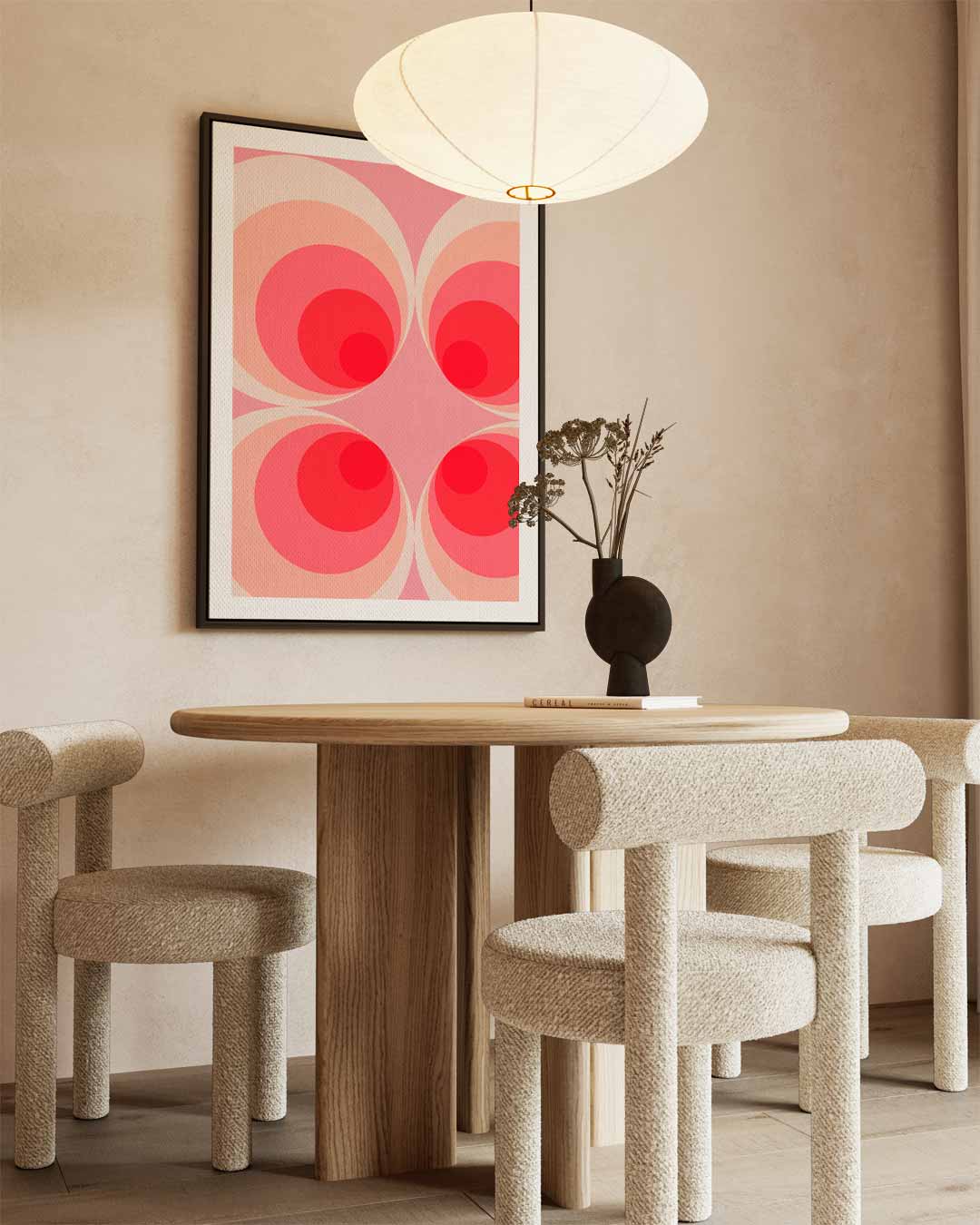 Retro Cirkelpatroon Kunstwerk Kunstwerk-canvas-dibond-plexiglas-wanddecoratie-WallArtistic