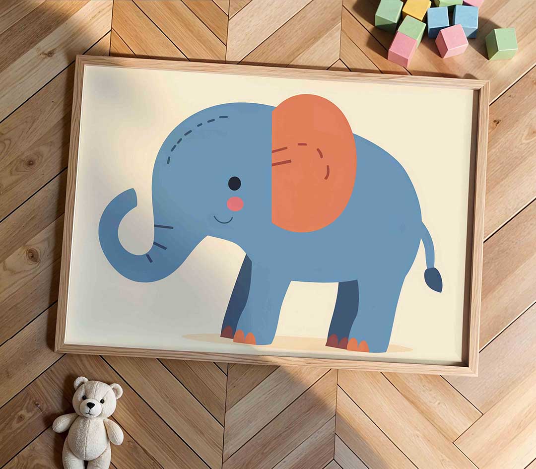Blauwe olifant Poster