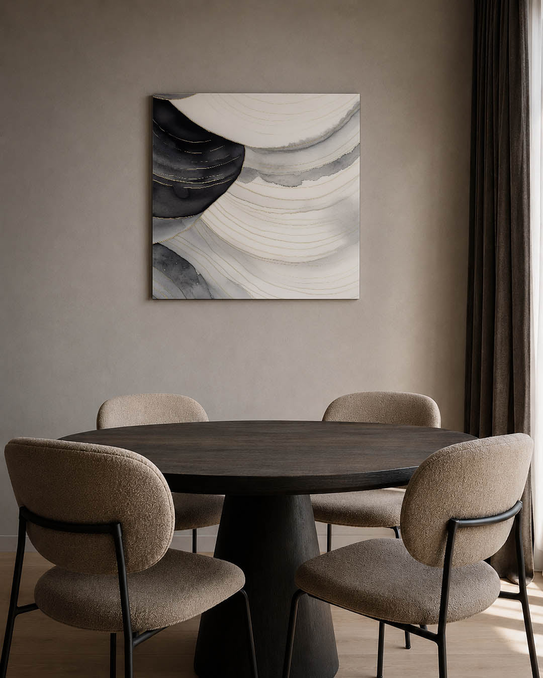 Golvende lijnen compositie Kunstwerk