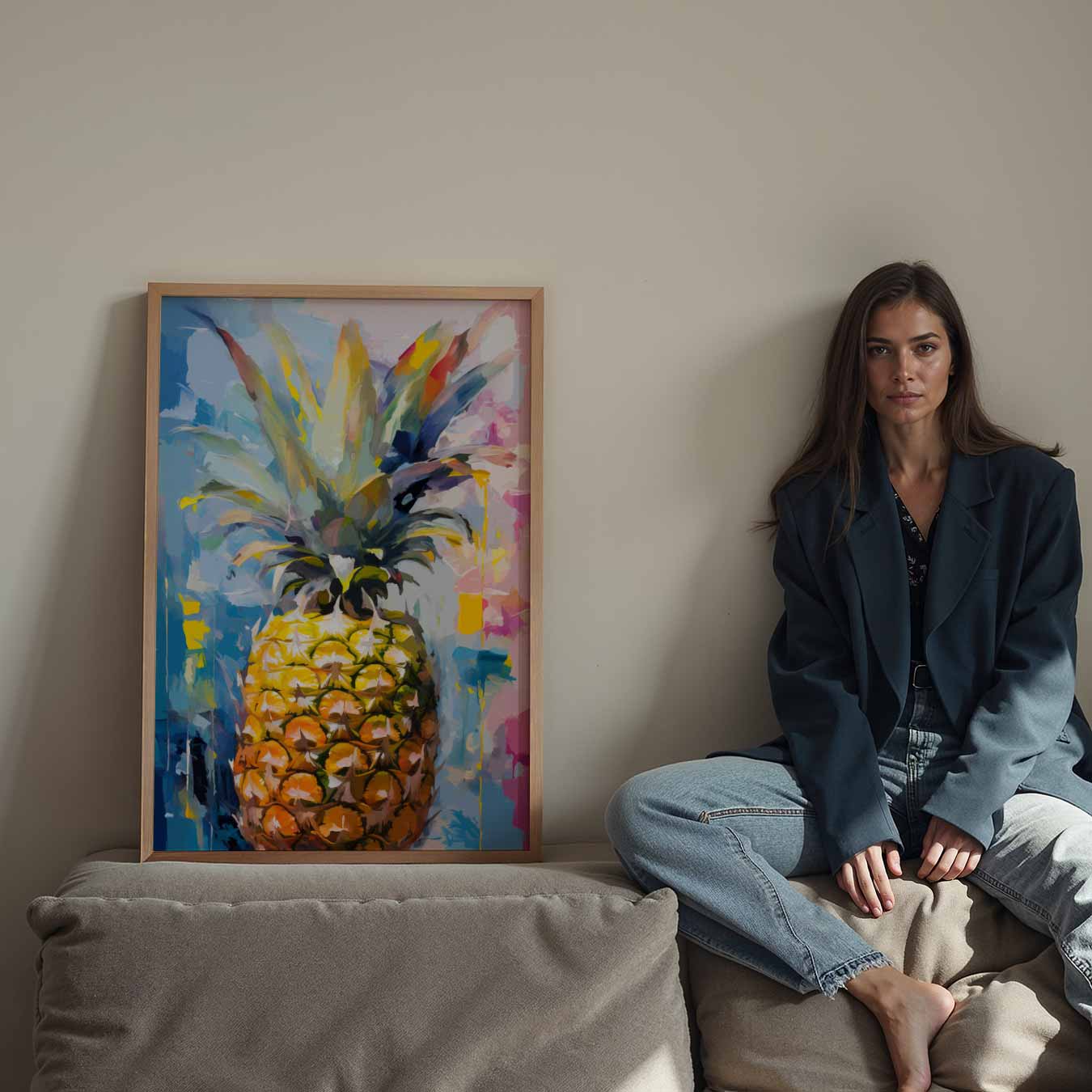 Kleurrijke Ananas Expressie Poster