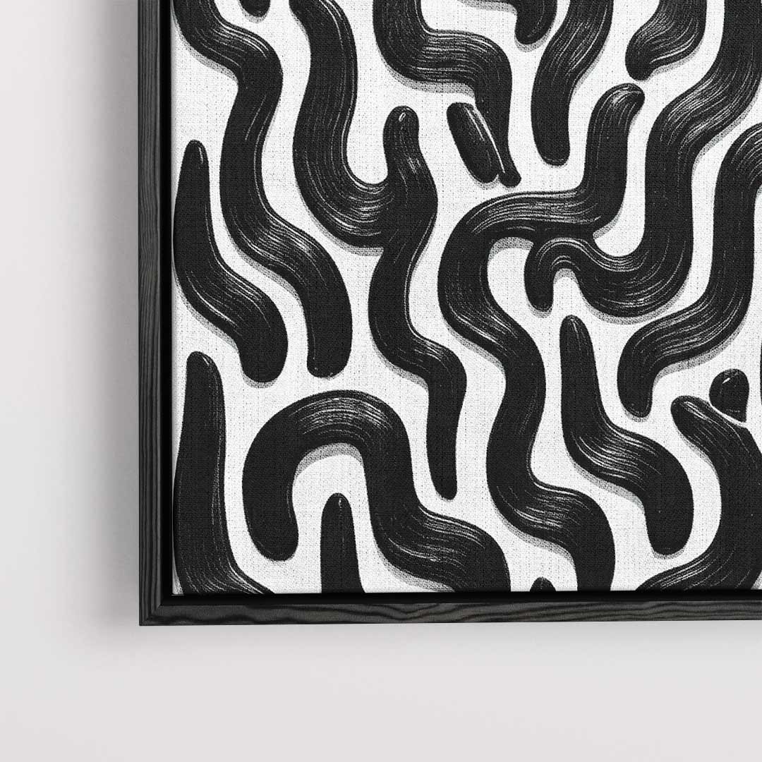 Dynamische Zwarte Stroom Kunstwerk-canvas-dibond-plexiglas-wanddecoratie-WallArtistic