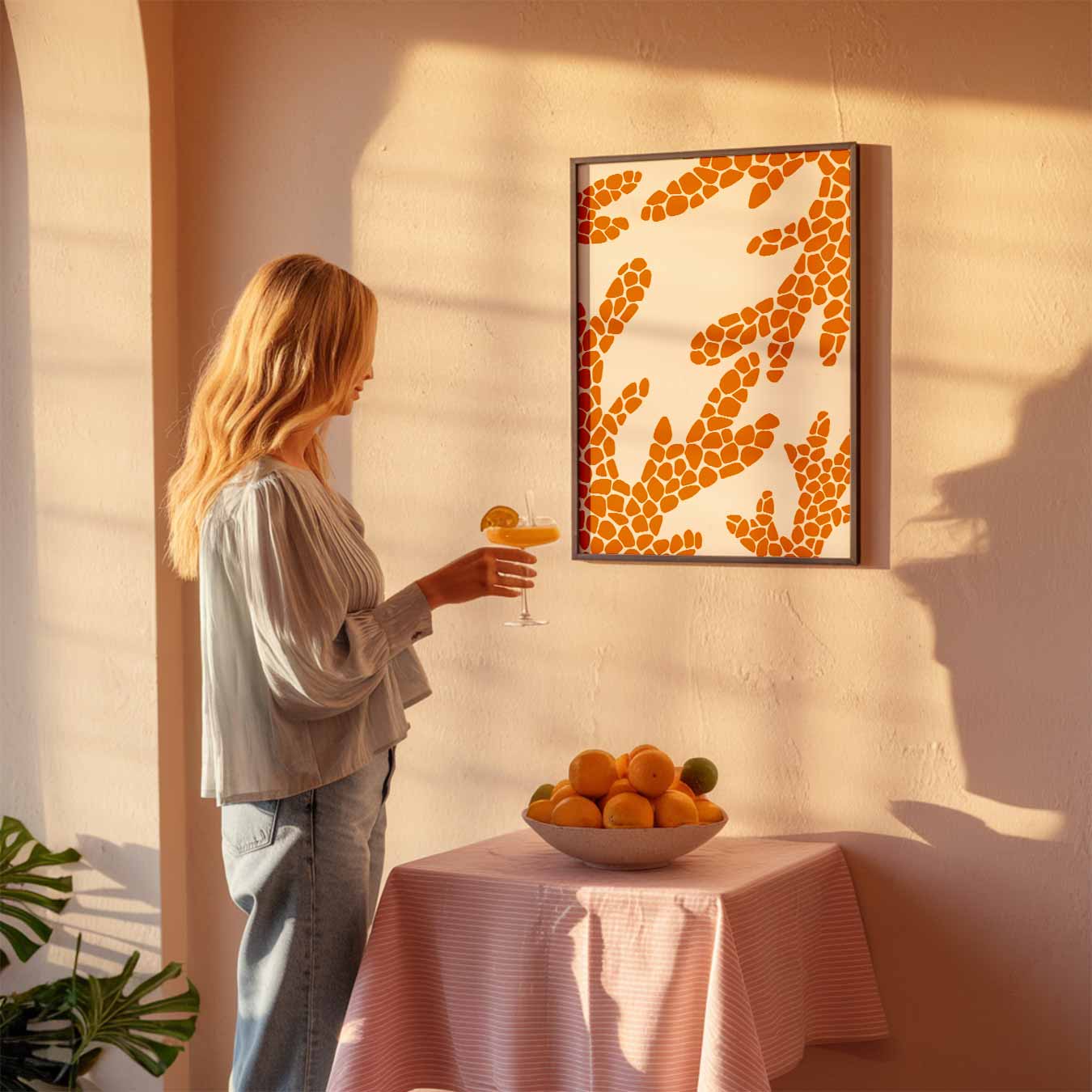 Stijlvolle Oranje Abstracte Poster