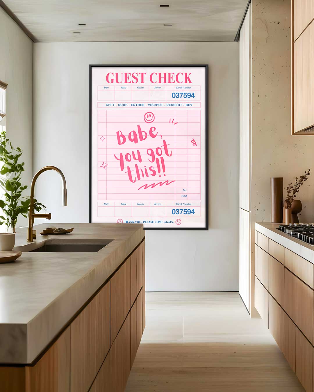 Motiverende Bon "Babe, You Got This Kunstwerk-canvas-dibond-plexiglas-wanddecoratie-WallArtistic