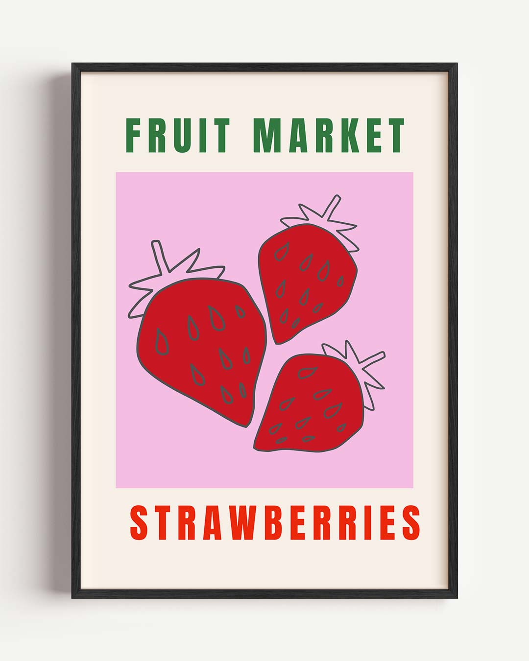 Aardbeien Fruit Markt Poster-WallArtistic