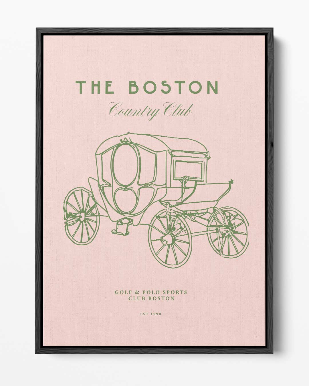 Vintage Boston Koets Illustratie Kunstwerk-canvas-dibond-plexiglas-wanddecoratie-WallArtistic
