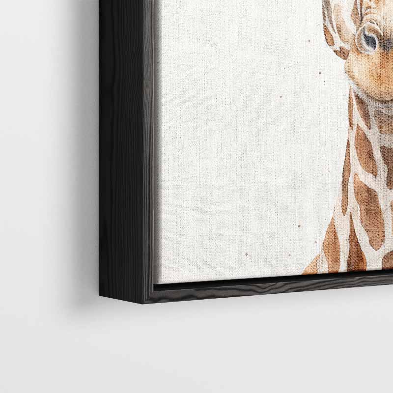 Vrolijke Giraffe Portret Kunstwerk-canvas-dibond-plexiglas-wanddecoratie-WallArtistic