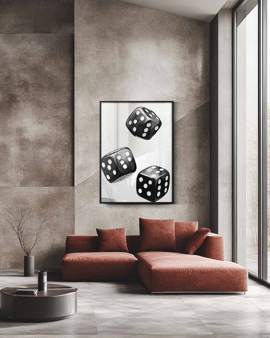 Rollende Dobbelstenen Kunstwerk-canvas-dibond-plexiglas-wanddecoratie-WallArtistic