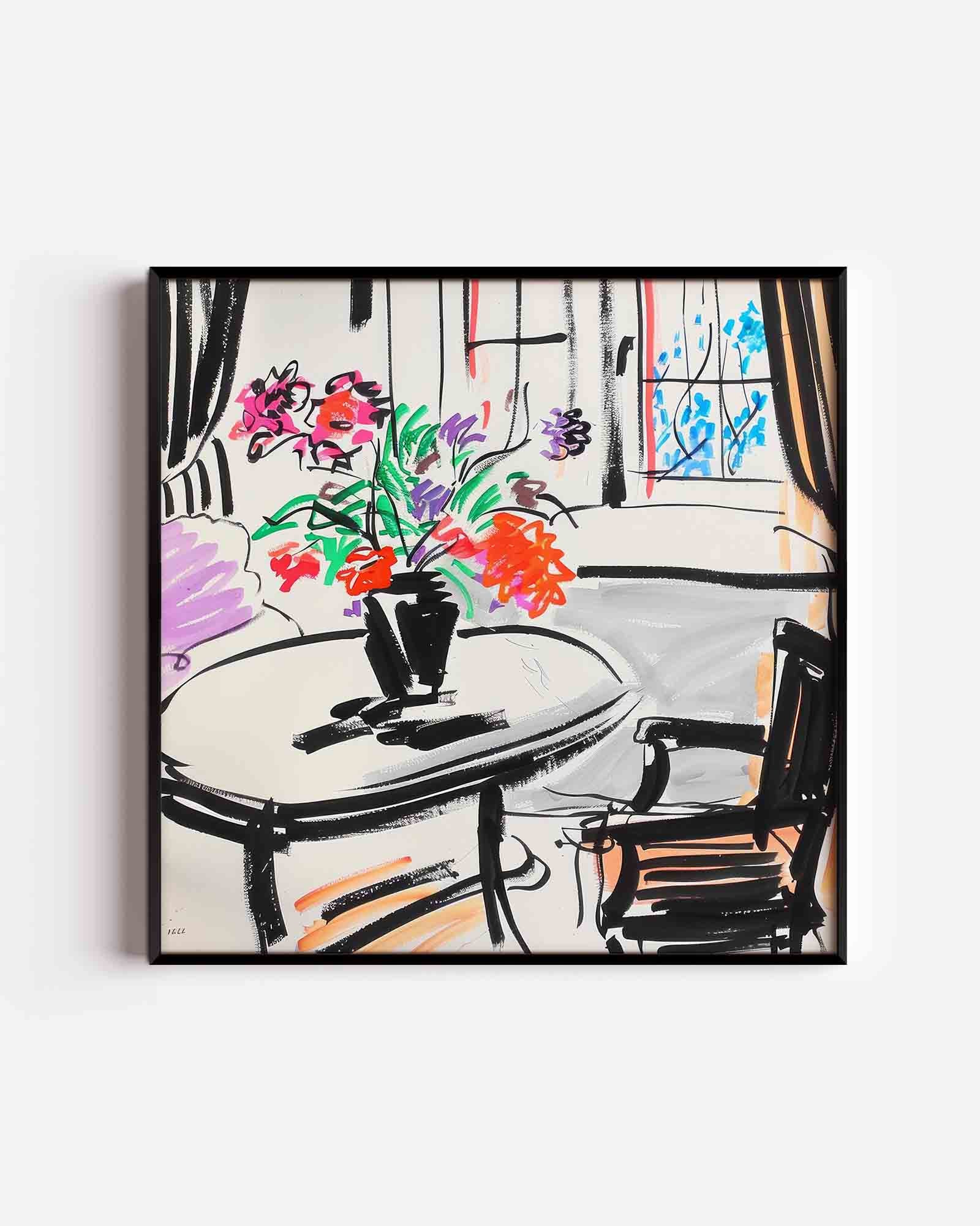 Bloemen op tafel Poster