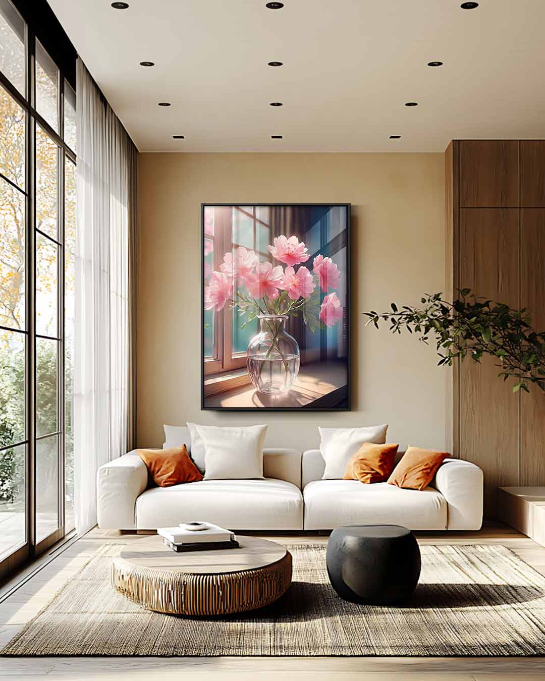 Bloemen in de Schijn van het Zonlicht Kunstwerk-canvas-dibond-plexiglas-wanddecoratie-WallArtistic