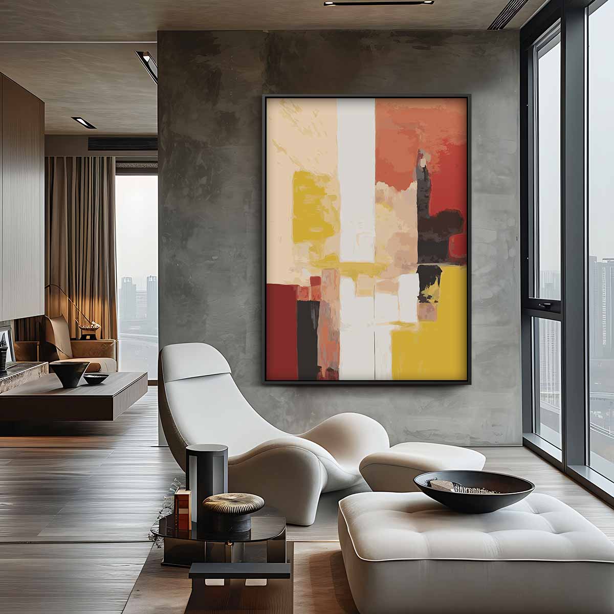 Kleurrijke Abstractie Kunstwerk-canvas-dibond-plexiglas-wanddecoratie-WallArtistic