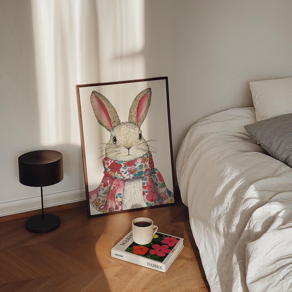 Konijn met Sjaal Poster-WallArtistic