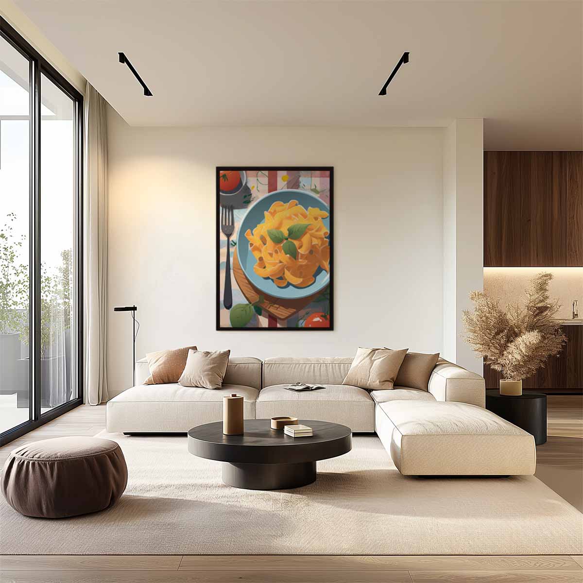 Italiaanse Zomer Pastaschilderij Kunstwerk-canvas-dibond-plexiglas-wanddecoratie-WallArtistic
