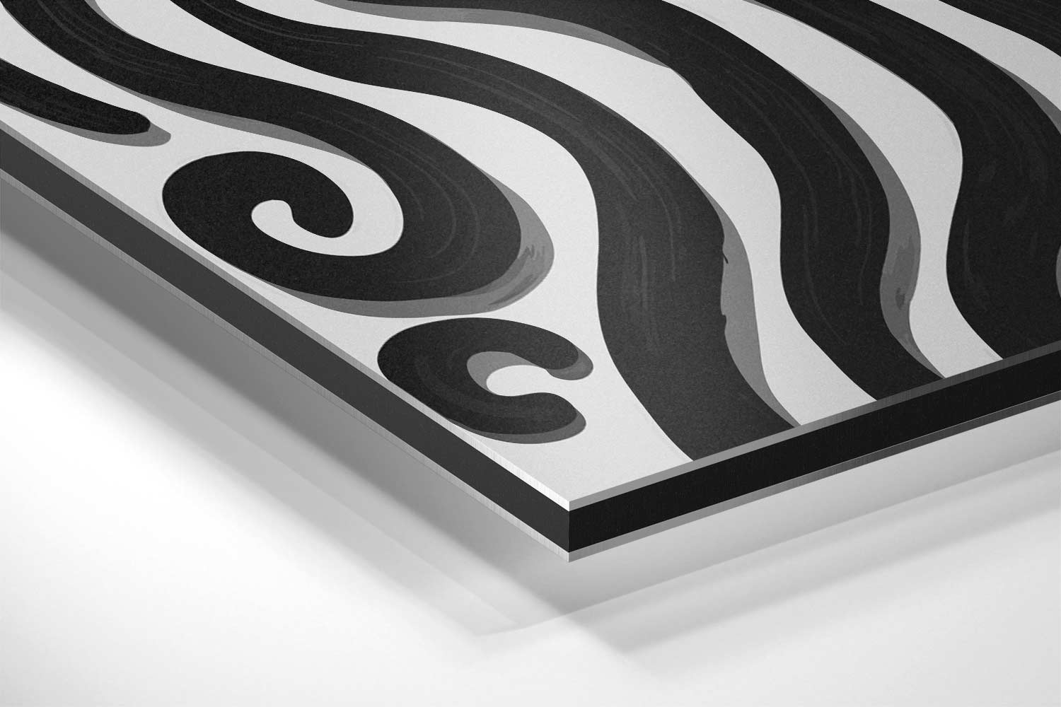 Golvende Zebra-Lijnen Kunstwerk-canvas-dibond-plexiglas-wanddecoratie-WallArtistic