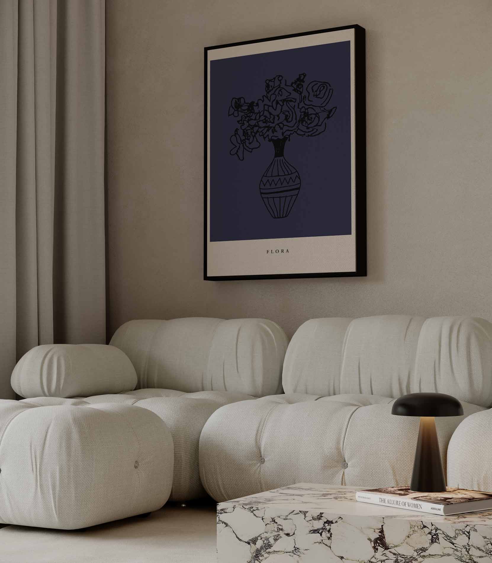Abstracte Bloemenvazen Print Kunstwerk-canvas-dibond-plexiglas-wanddecoratie-WallArtistic