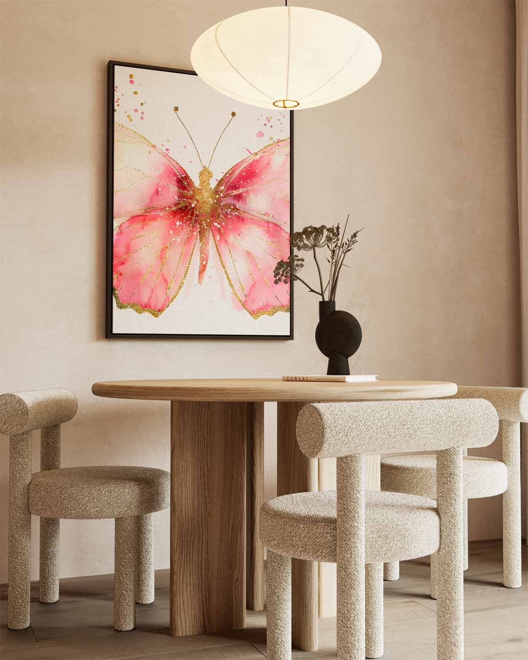 Dromerige Vlinder Aquarel Kunstwerk-canvas-dibond-plexiglas-wanddecoratie-WallArtistic