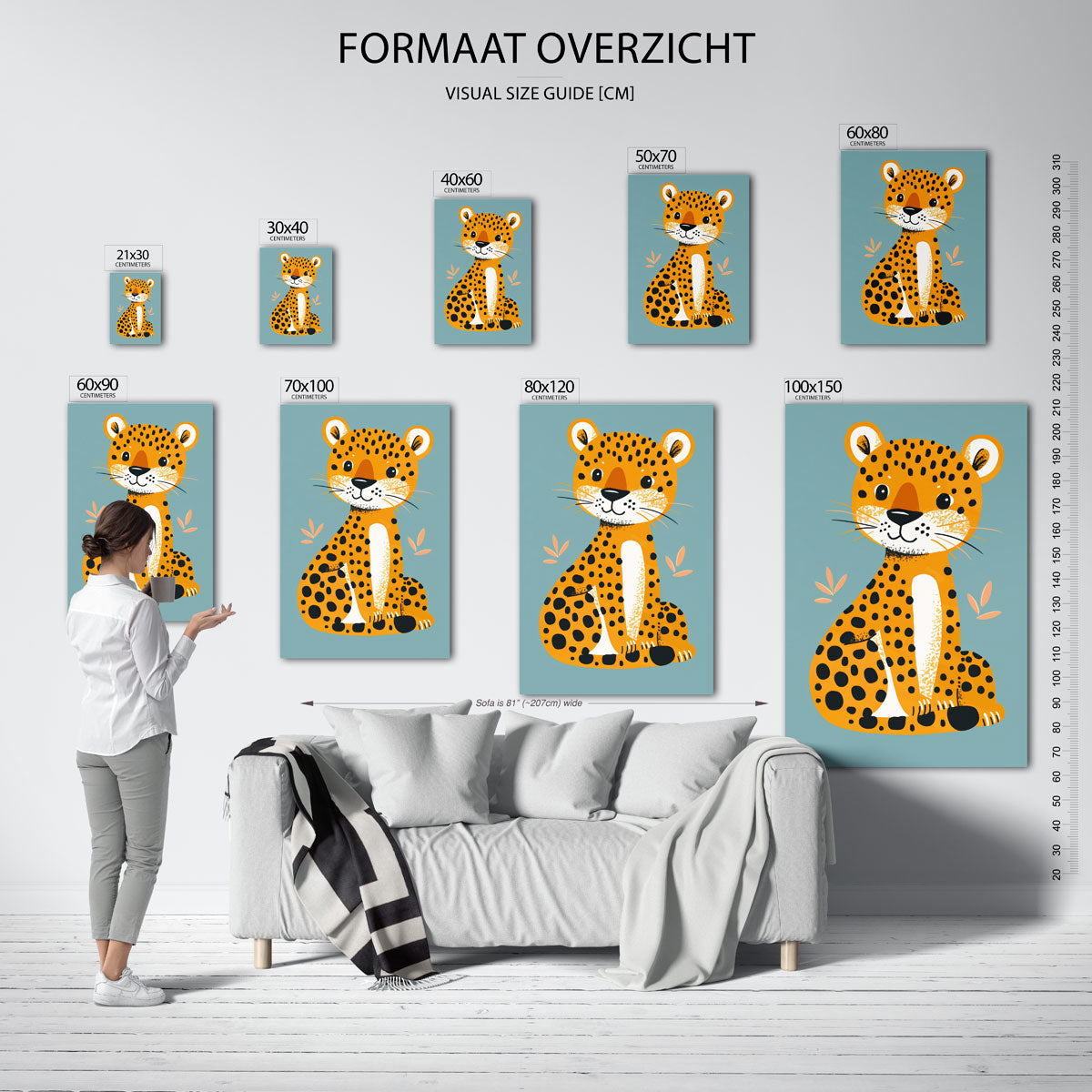Schattige luipaard Poster