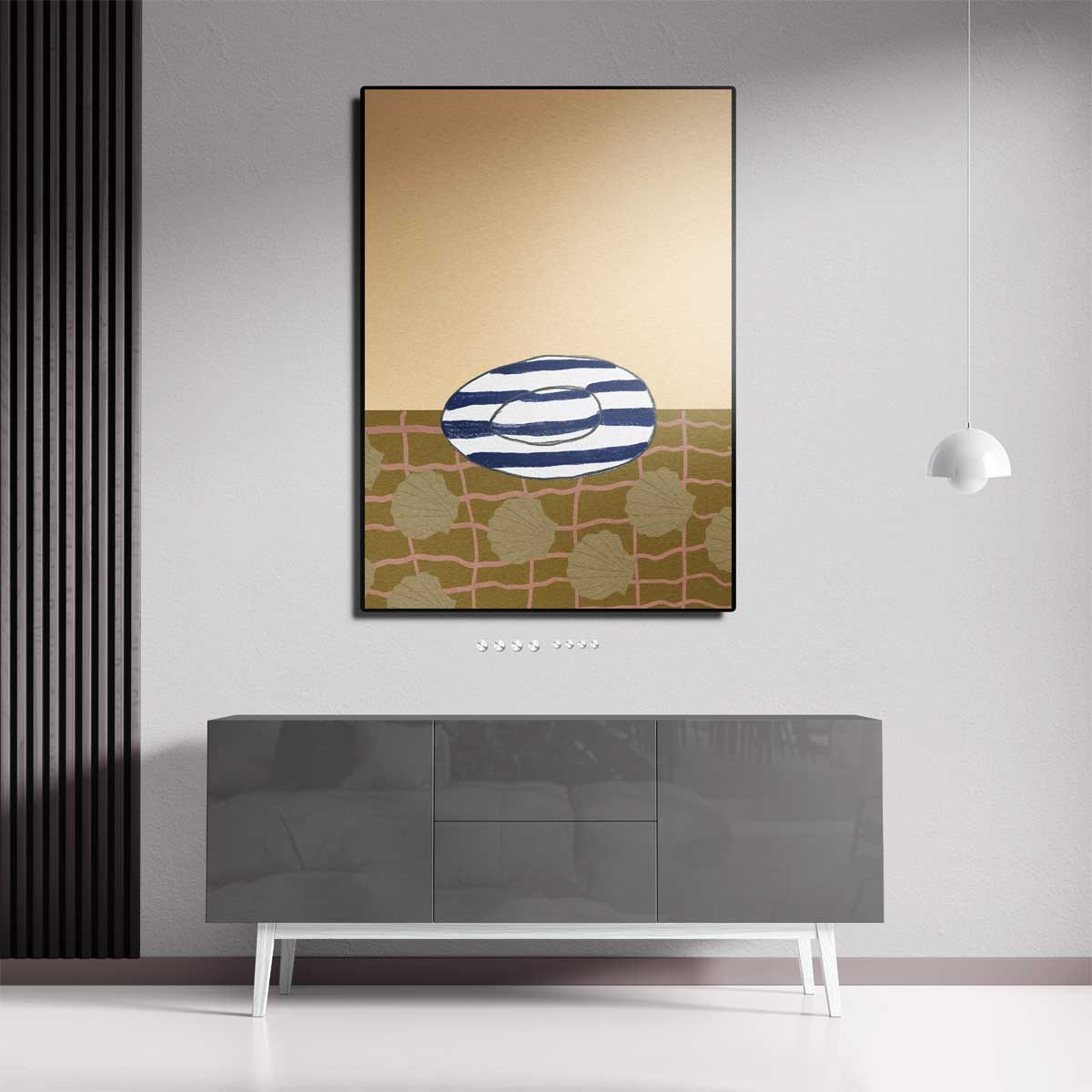 Strandvibes Illustratie Kunstwerk-canvas-dibond-plexiglas-wanddecoratie-WallArtistic