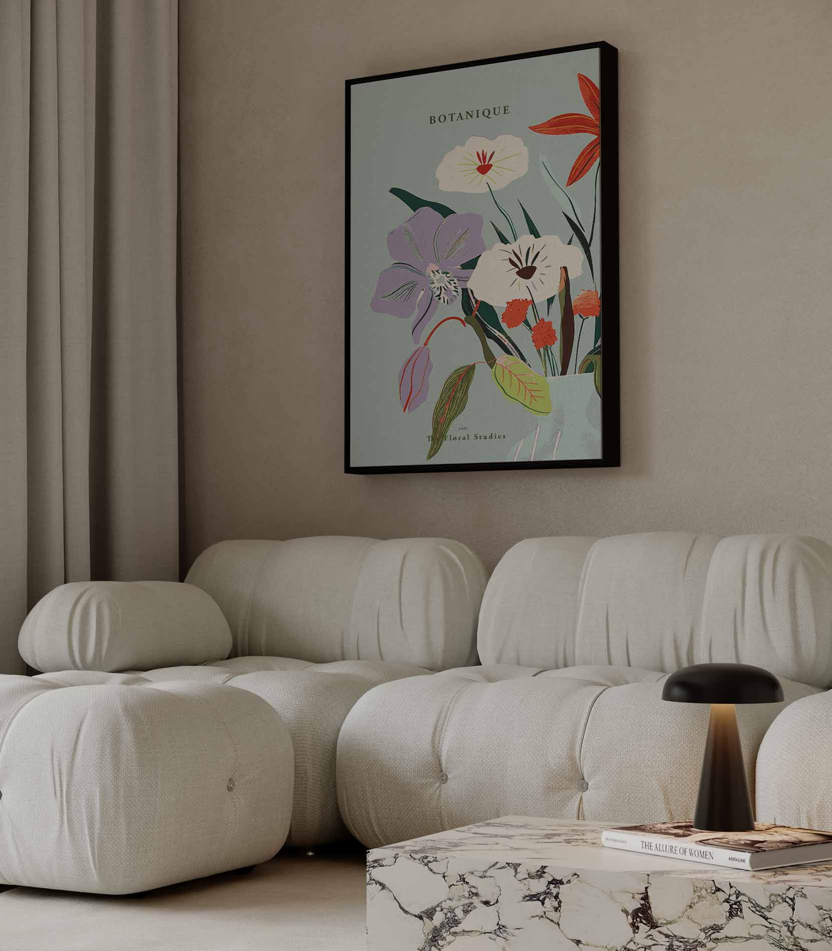 Bloemenpracht in Pastel Kunstwerk-canvas-dibond-plexiglas-wanddecoratie-WallArtistic