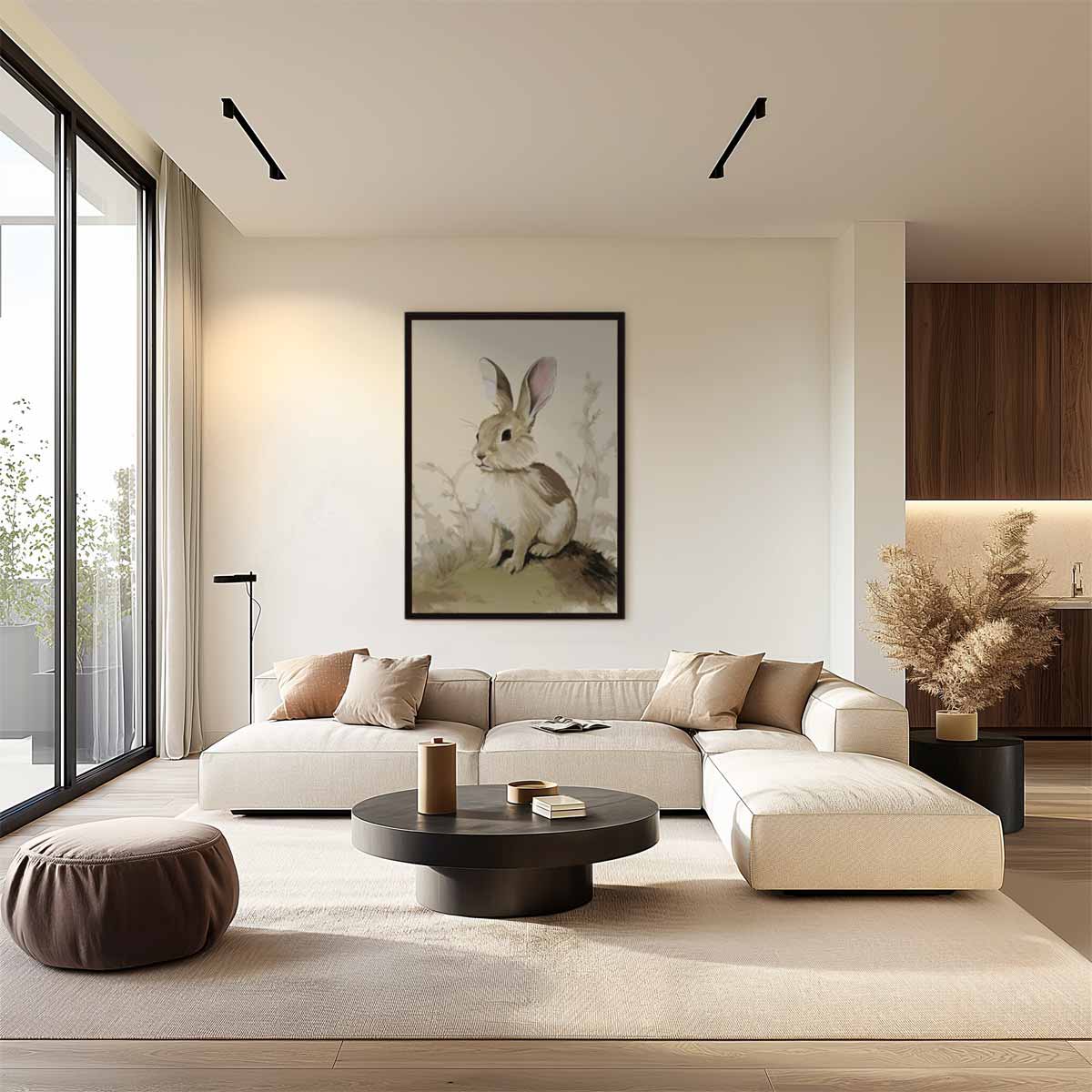 Schattig Konijn in de Natuur Kunstwerk-canvas-dibond-plexiglas-wanddecoratie-WallArtistic