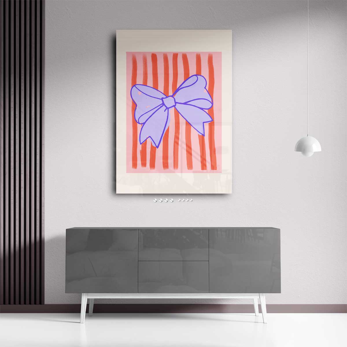 Vrolijke Strik met Strepen Kunstwerk-canvas-dibond-plexiglas-wanddecoratie-WallArtistic