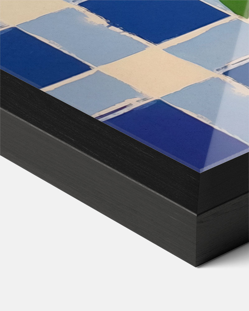 Zonnige Citroenen op Blauw Poster-WallArtistic