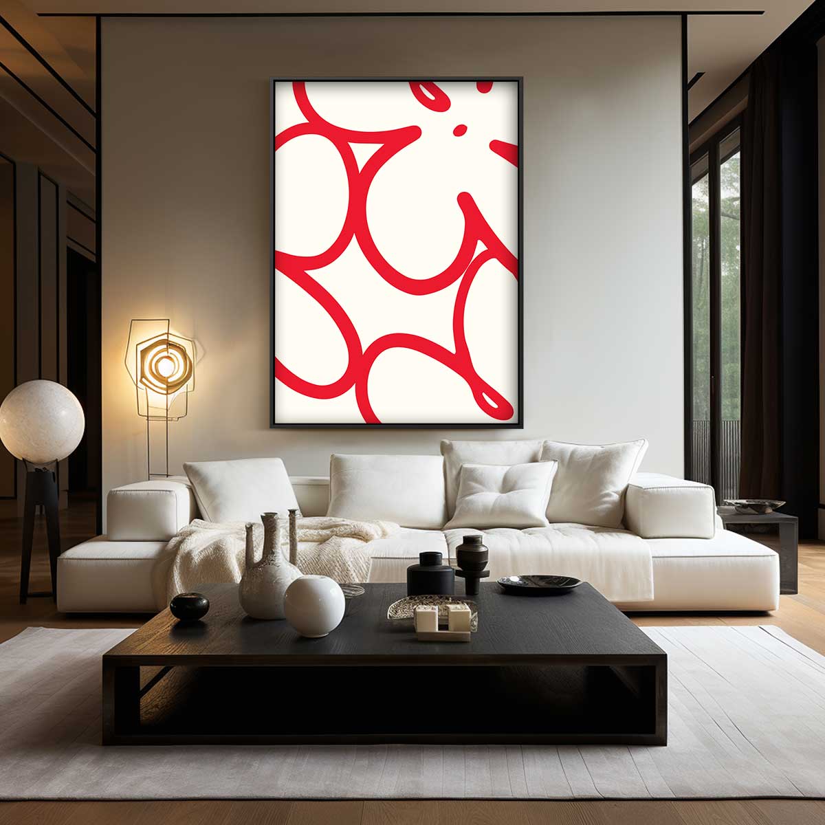 Dansende Lijnen Kunstwerk-canvas-dibond-plexiglas-wanddecoratie-WallArtistic