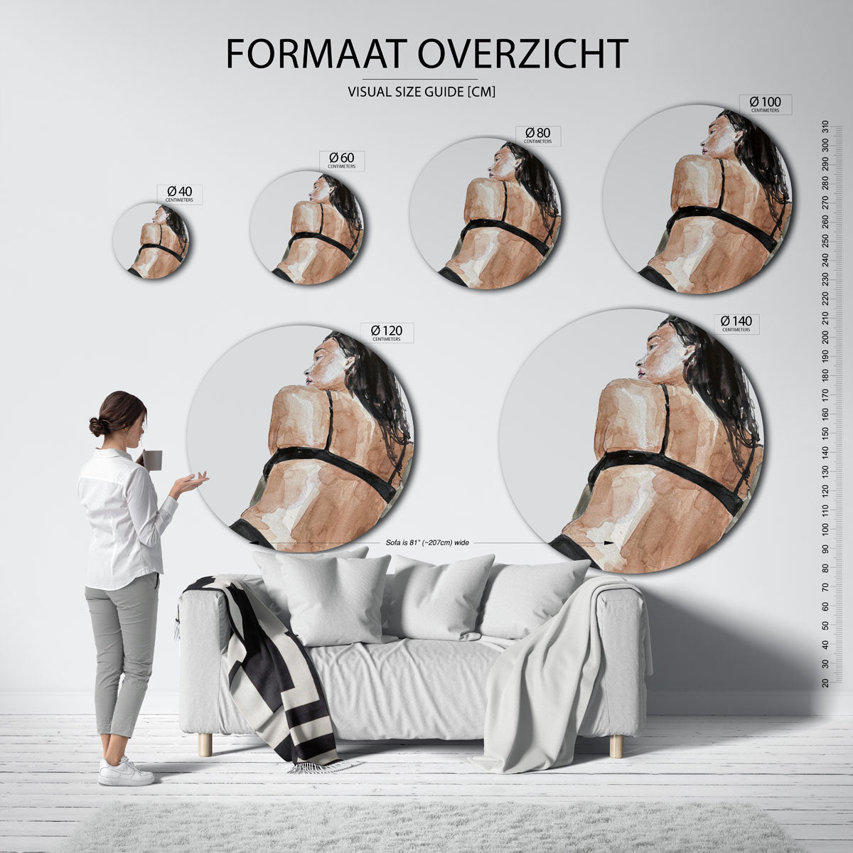 Vrouw in zwart Muurcirkel