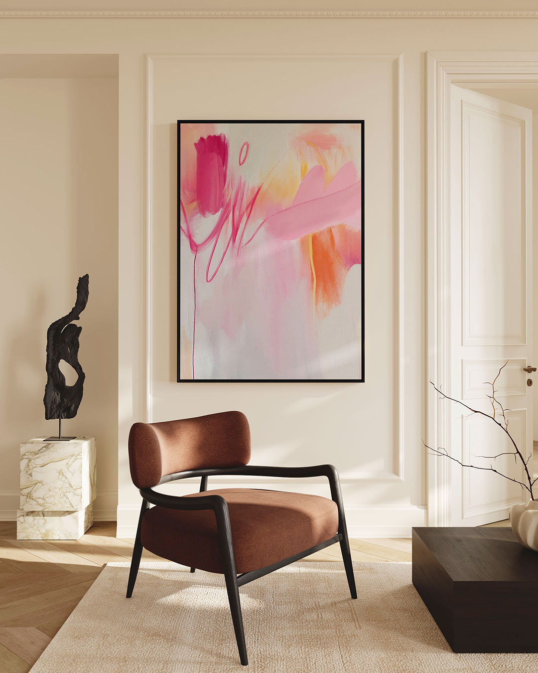Vloeiende kleurencompositie Kunstwerk