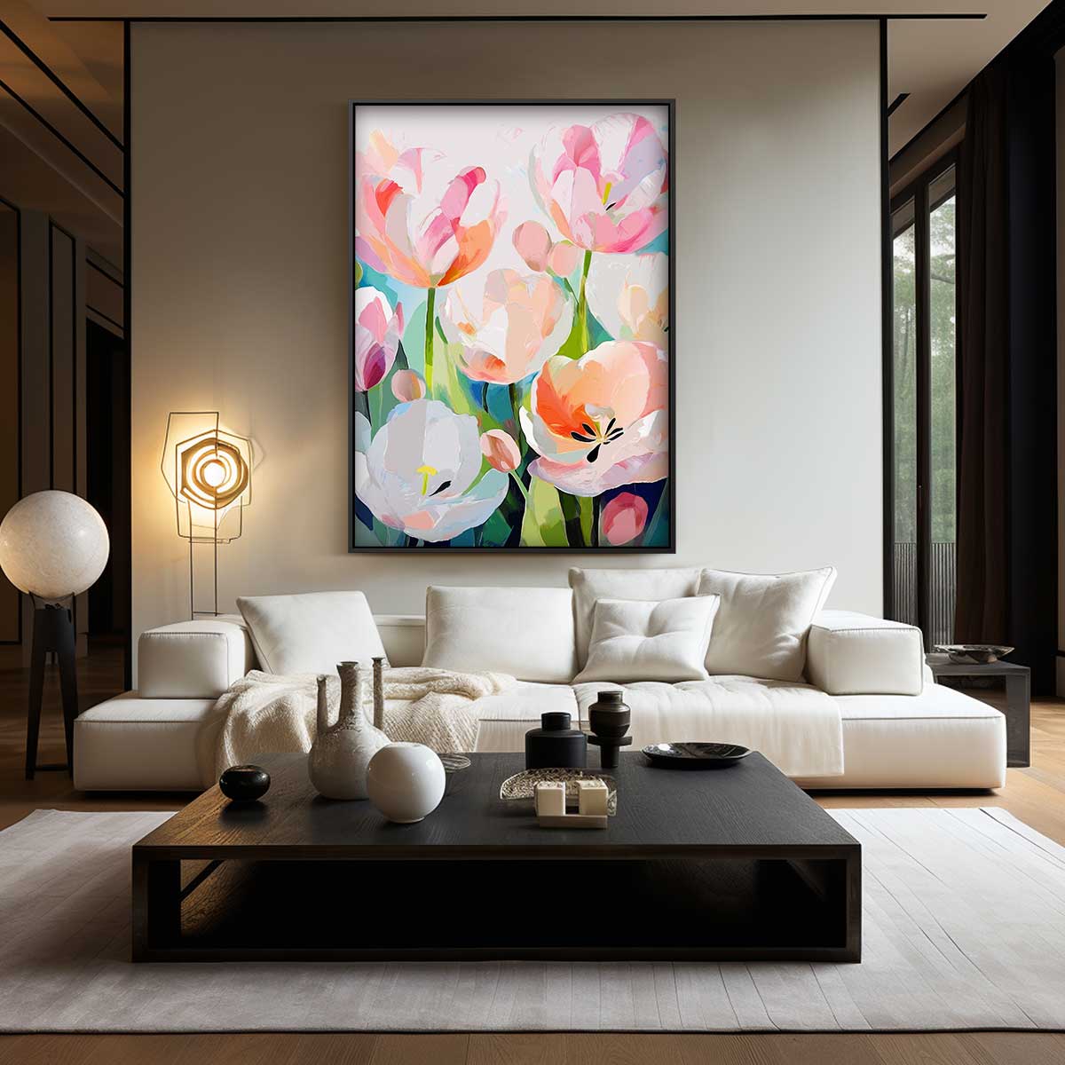 Kleurrijke Tulpenpracht Kunstwerk-canvas-dibond-plexiglas-wanddecoratie-WallArtistic