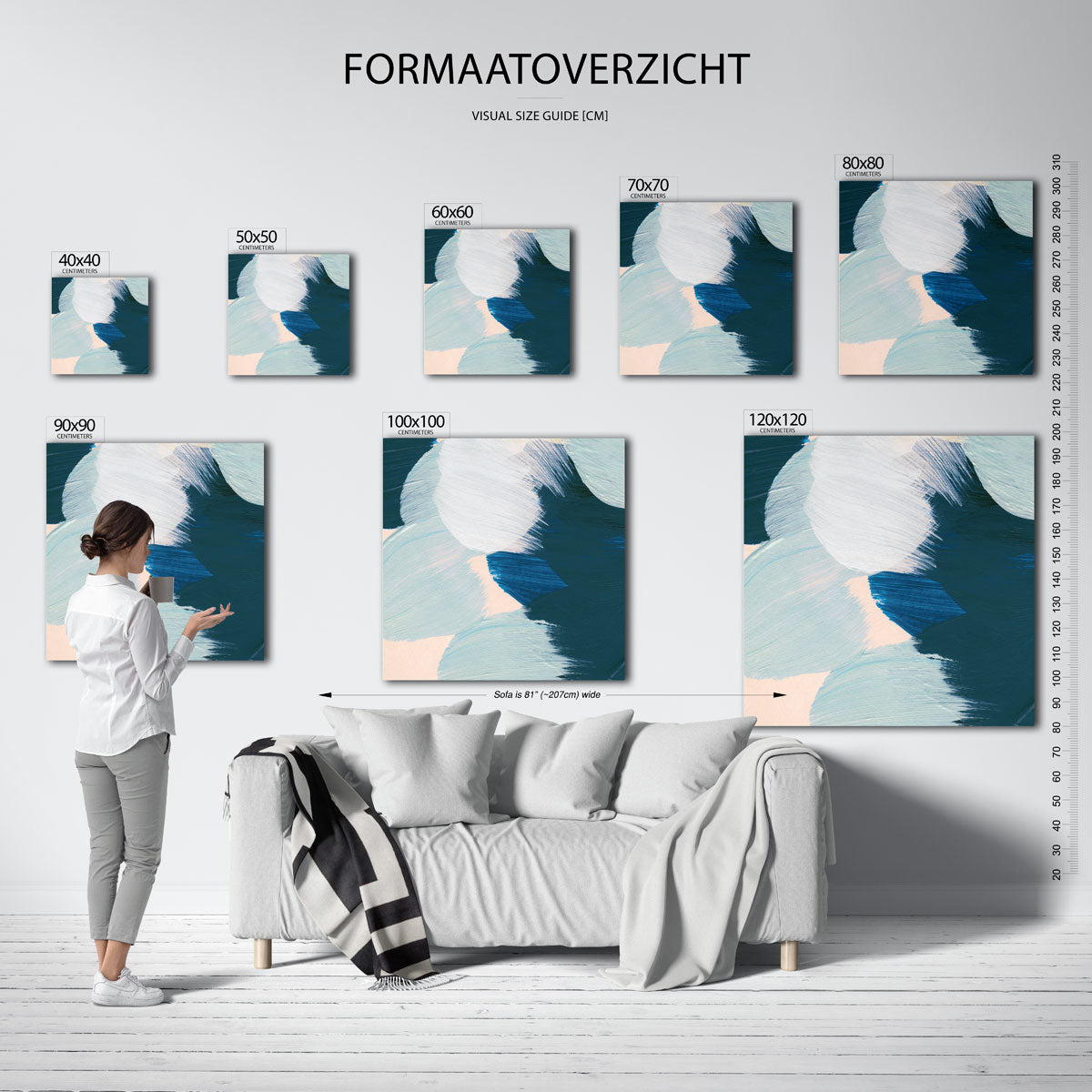 Abstracte penseelstreken Poster