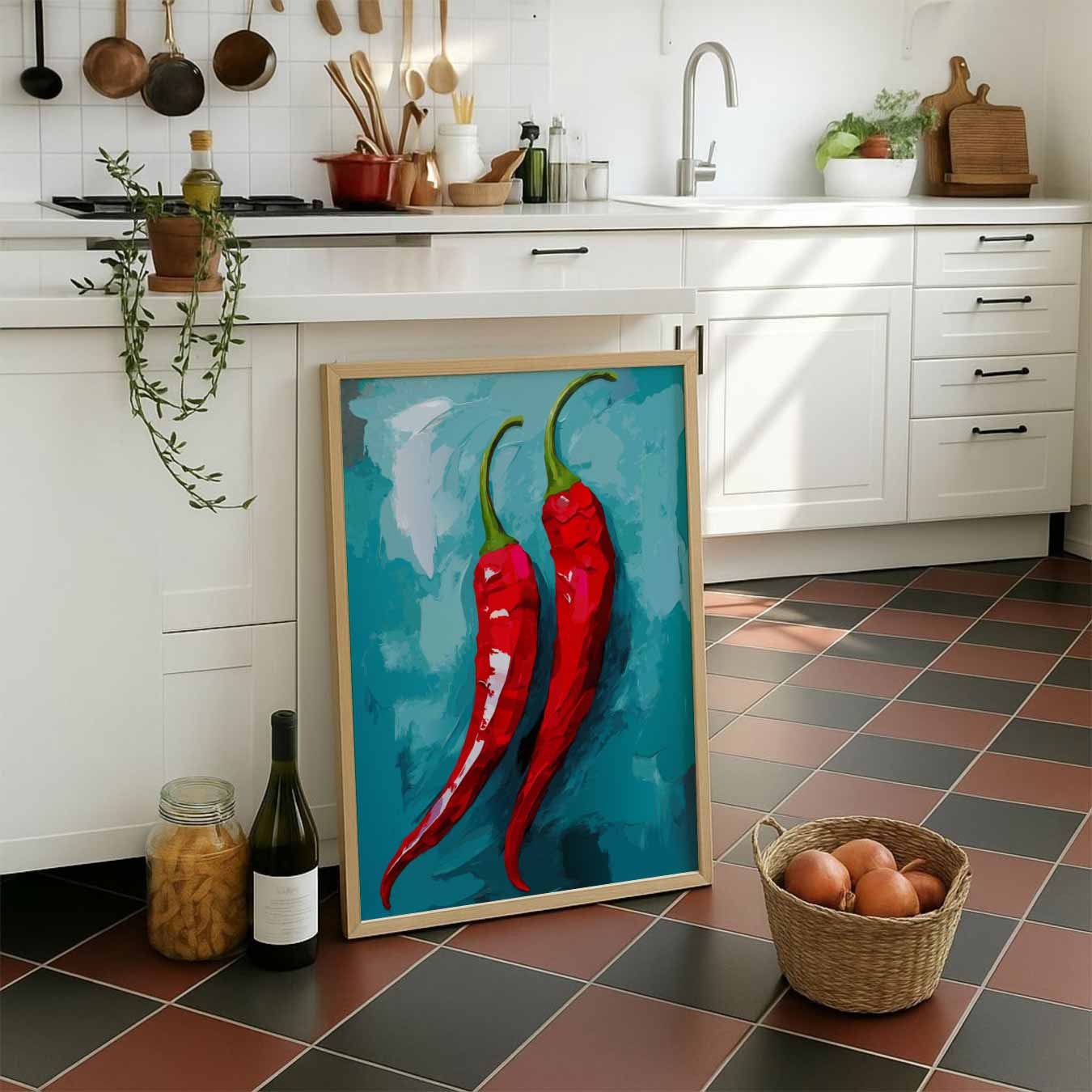 Spicy Red Peppers Poster
