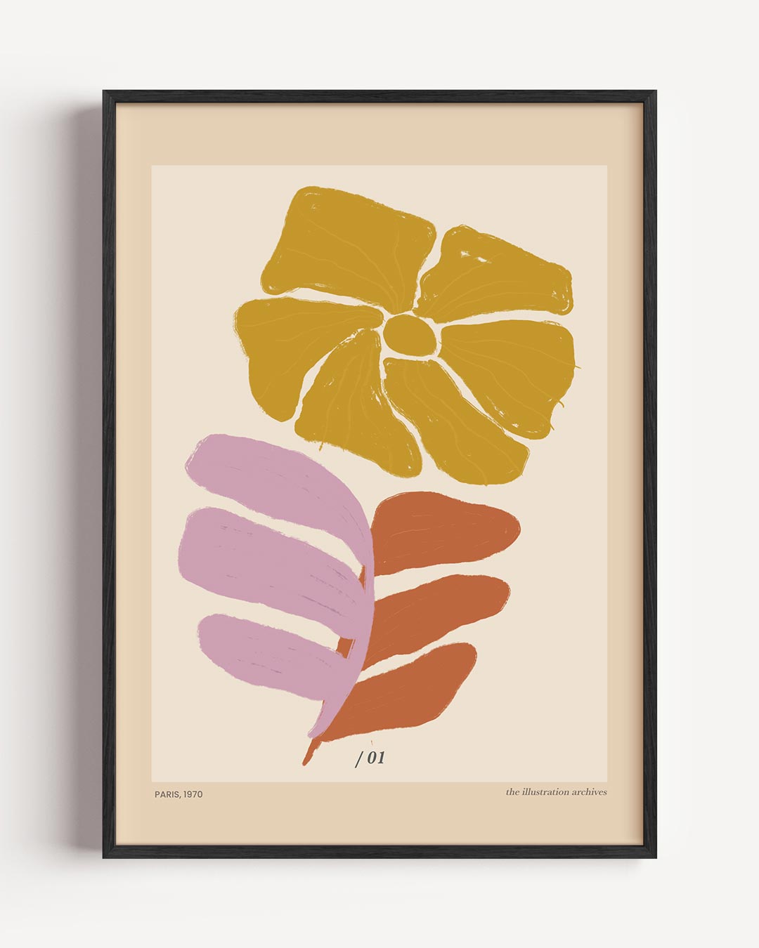 Vintage Bloemen en Bladeren Poster-WallArtistic