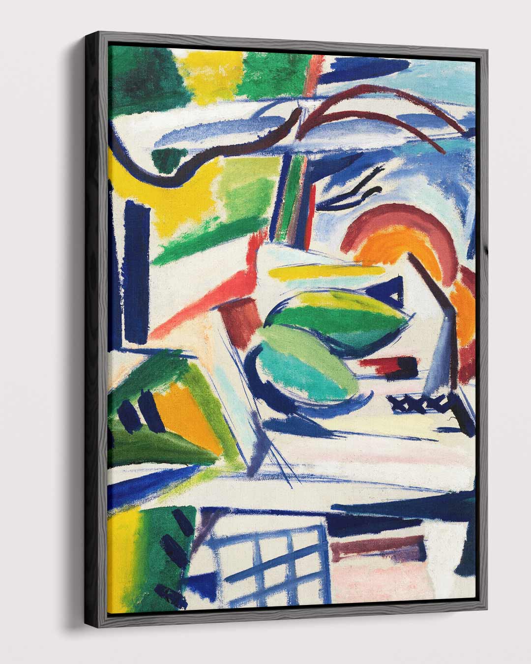 Kleurrijke Abstracte Compositie Kunstwerk-canvas-dibond-plexiglas-wanddecoratie-WallArtistic