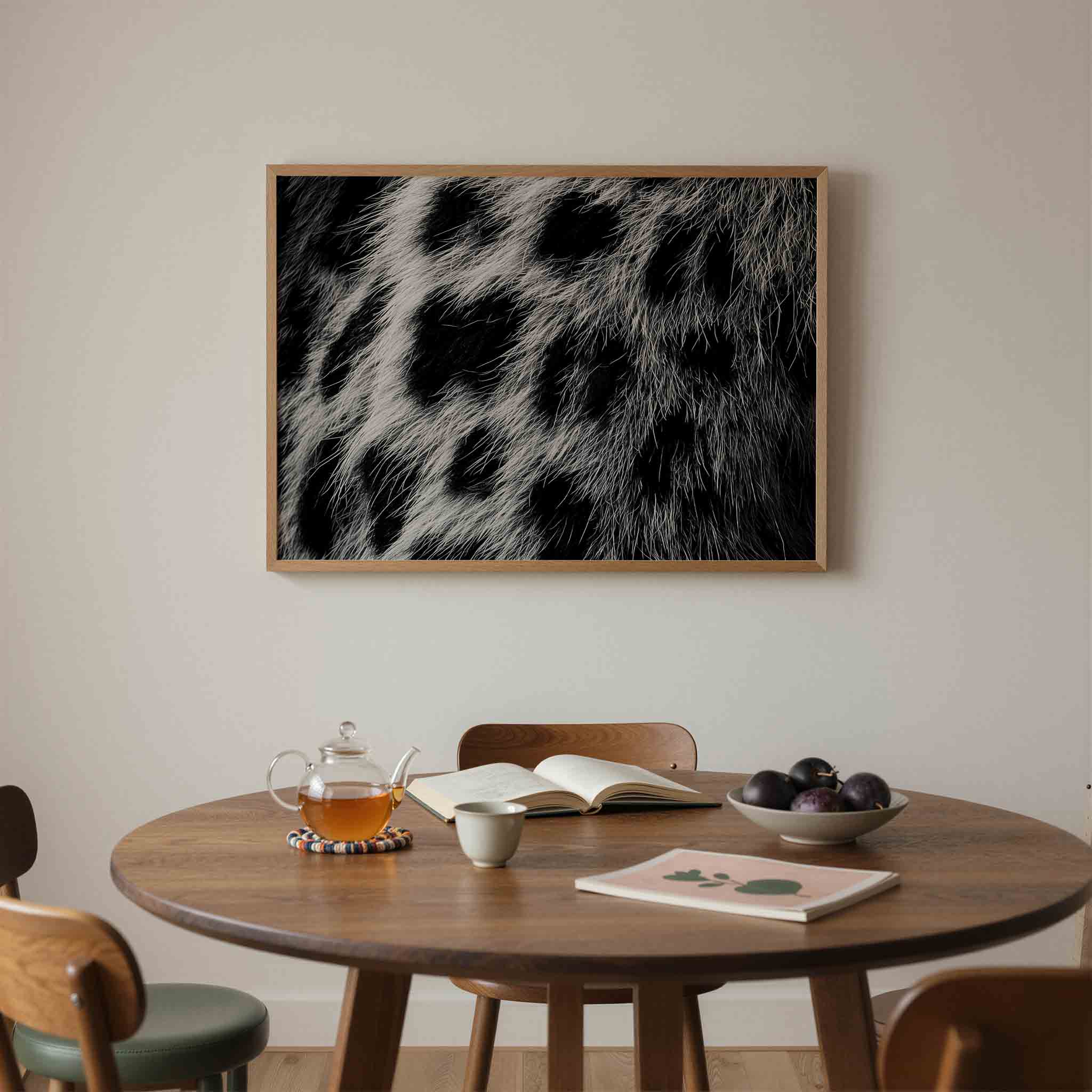 Zwart wit vachtpatroon Poster
