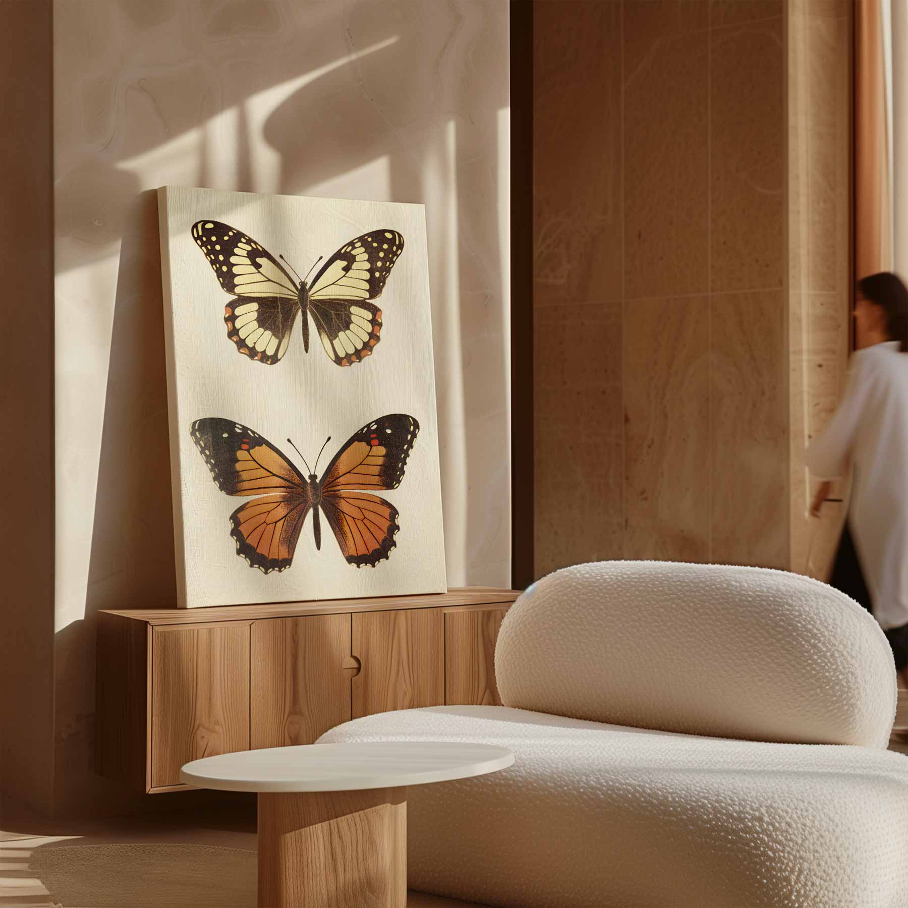 Vintage Vlinder Illustratie Kunstwerk-canvas-dibond-plexiglas-wanddecoratie-WallArtistic