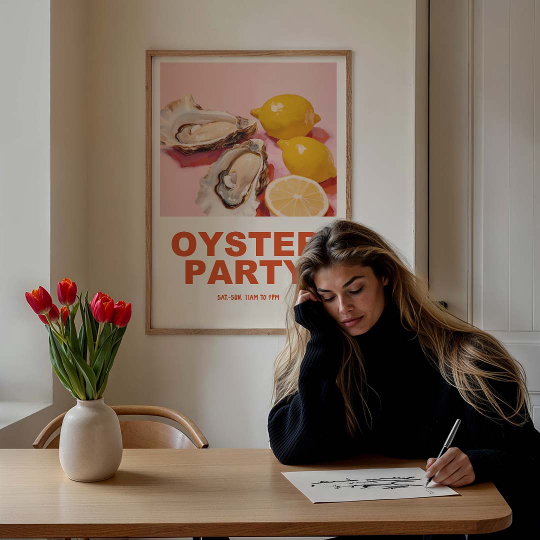 Zonnige Oesterparty Poster-WallArtistic