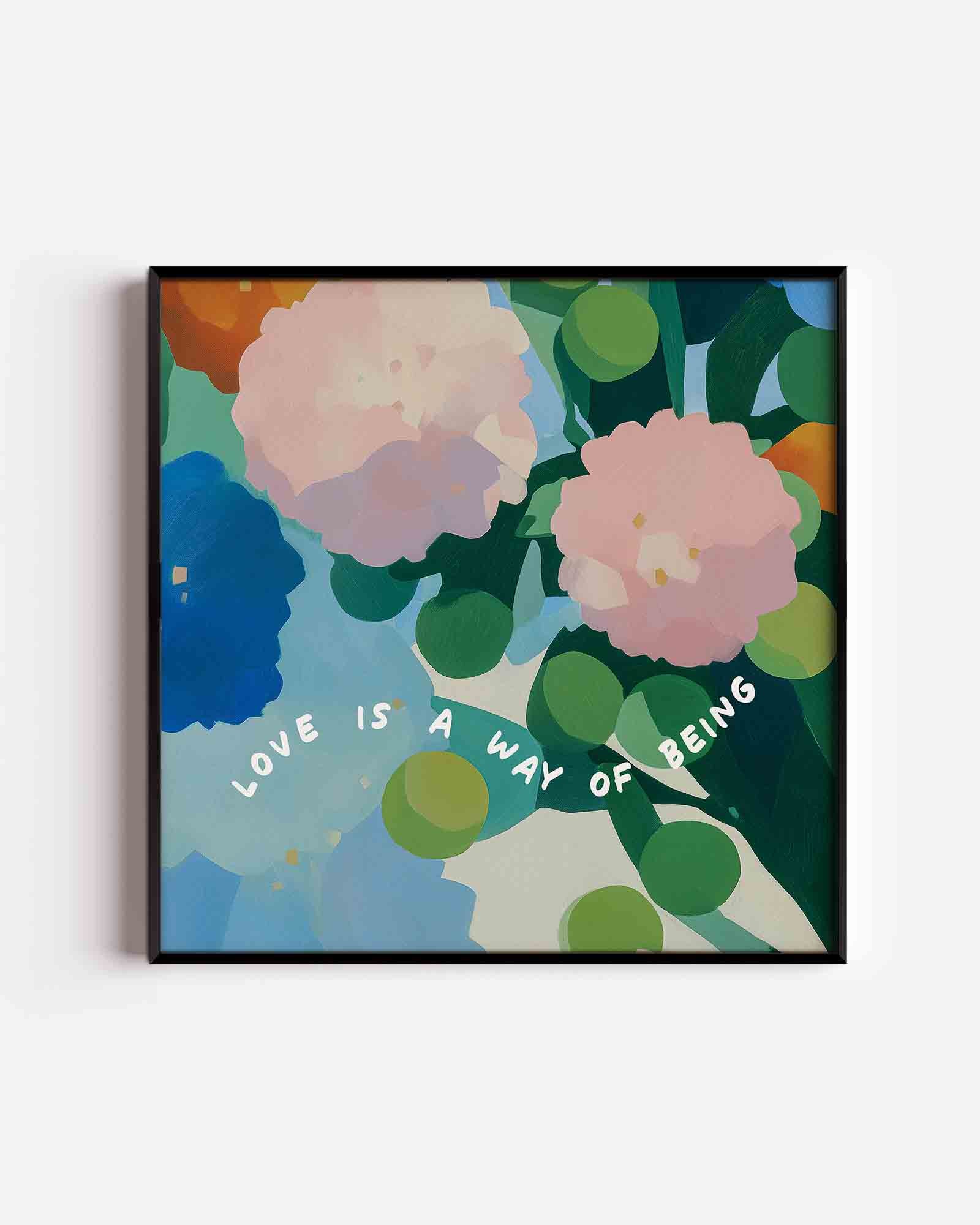 Bloemen en tekst Poster
