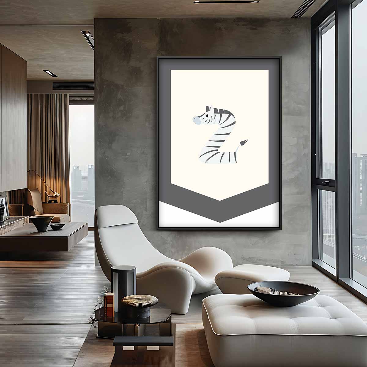 Zebra Alfabet Kunstwerk Kunstwerk-canvas-dibond-plexiglas-wanddecoratie-WallArtistic