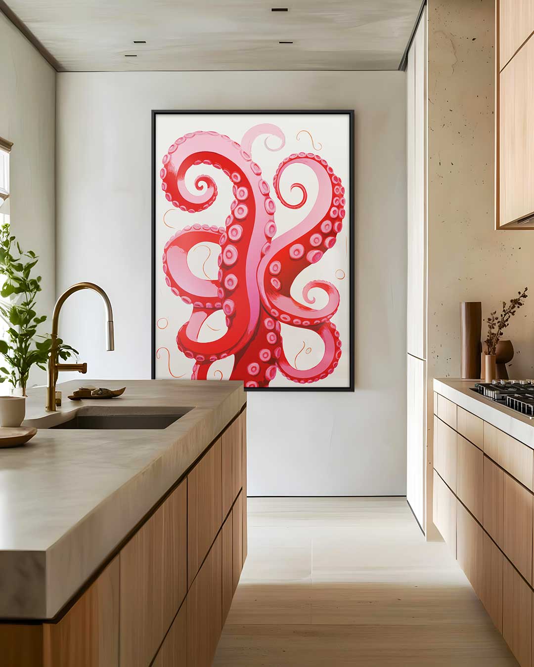 Dansende Tentakels Kunstwerk-canvas-dibond-plexiglas-wanddecoratie-WallArtistic