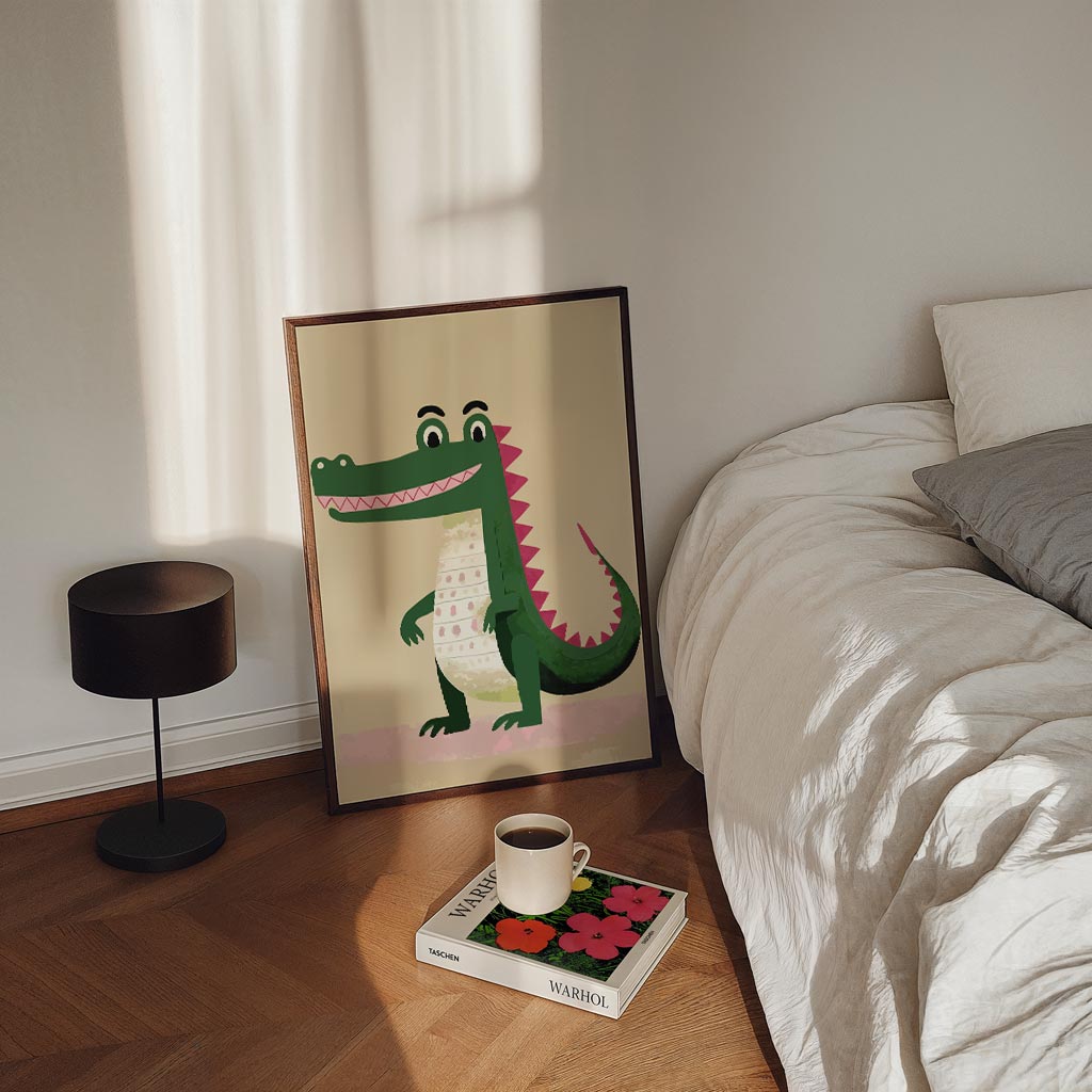 Schattige Krokodil Kinderkamerposter-WallArtistic