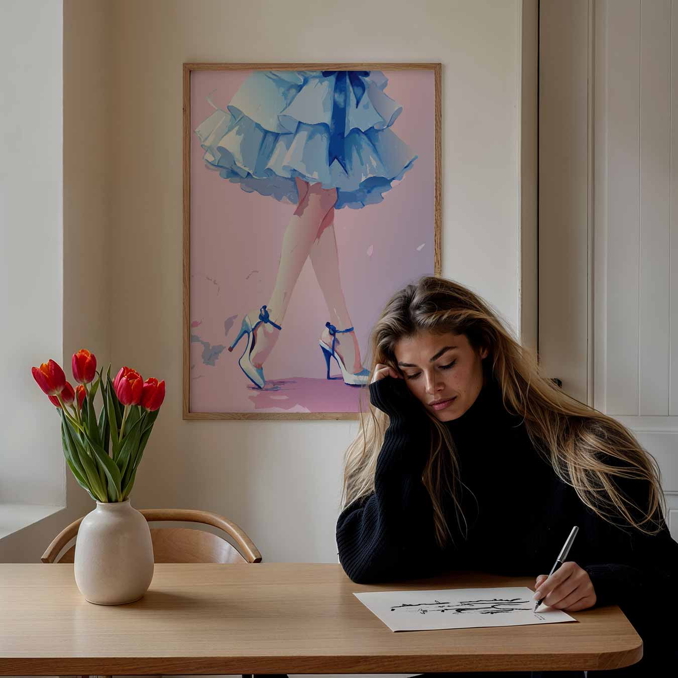 Betoverende Blauwe Jurk Poster