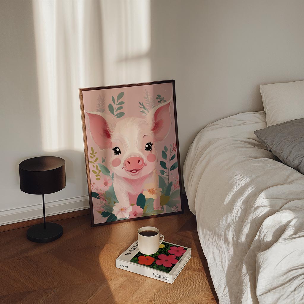Vrolijke Varkensbloemen Poster