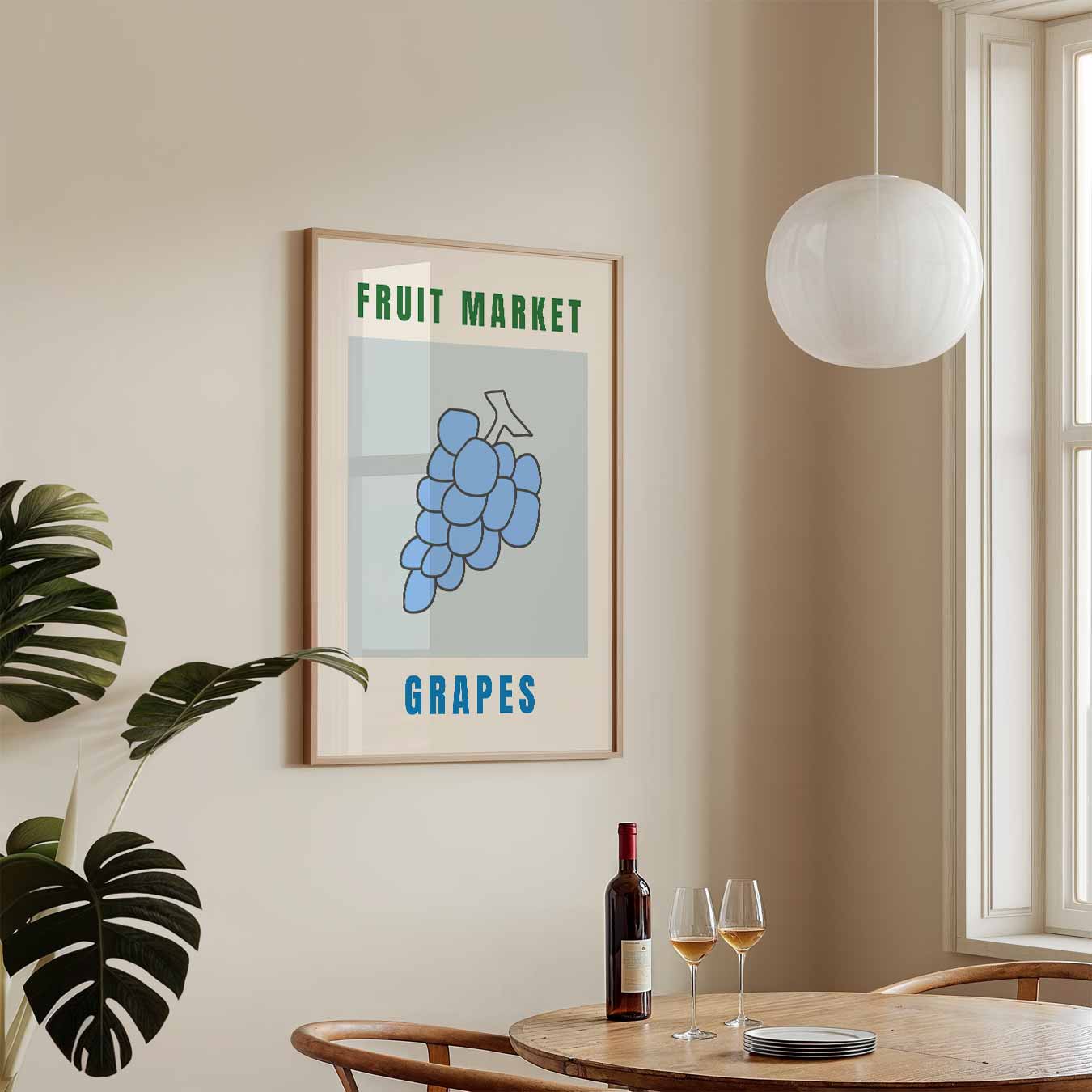 Stijlvolle Druiven Markt Poster