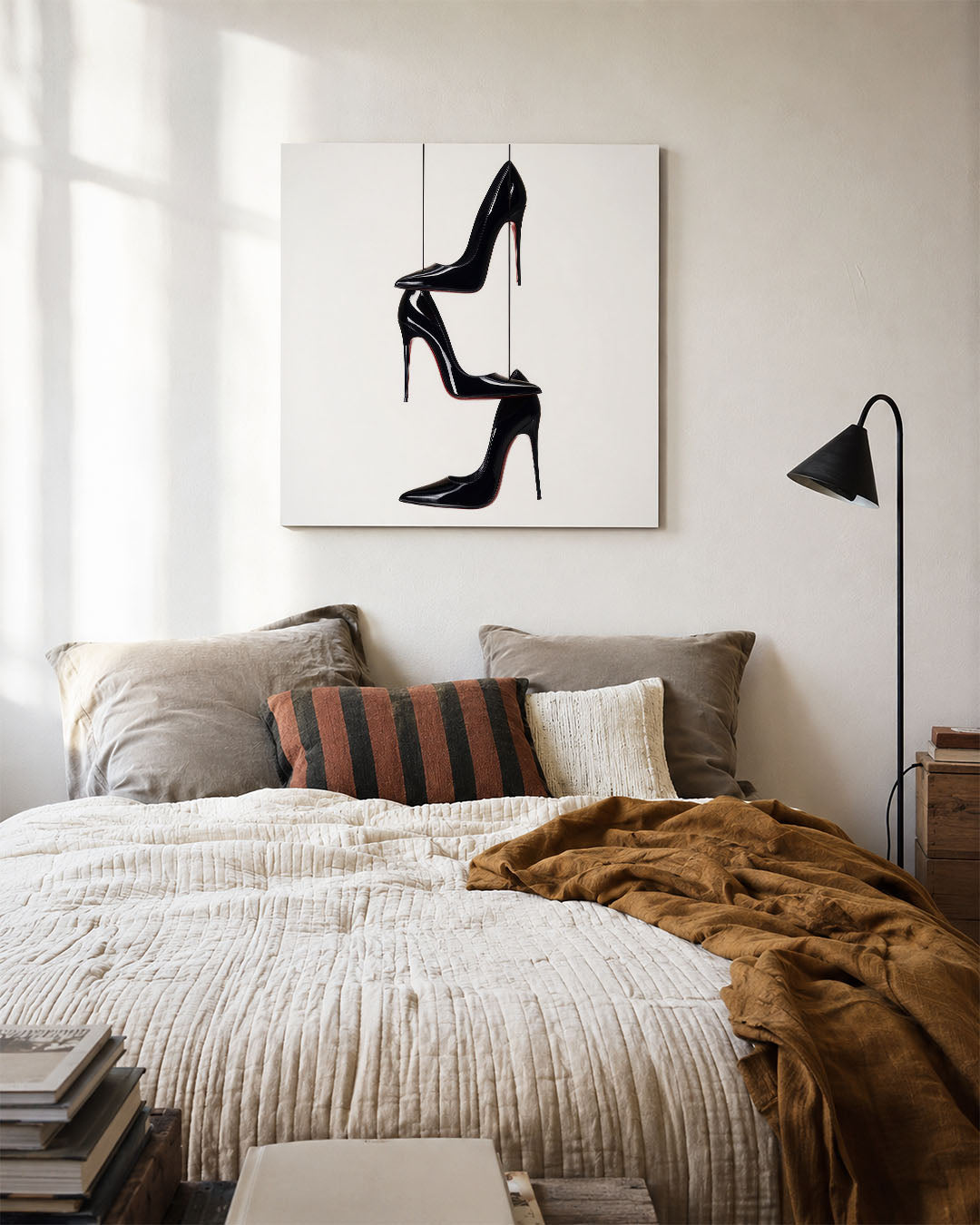 Gestapelde schoenen Kunstwerk