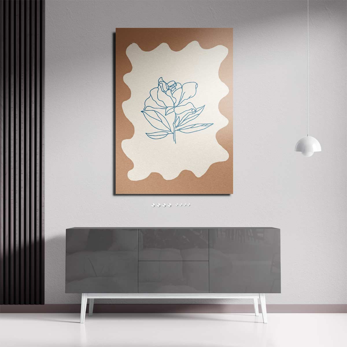 Eenvoudige Bloemenschets Kunstwerk-canvas-dibond-plexiglas-wanddecoratie-WallArtistic
