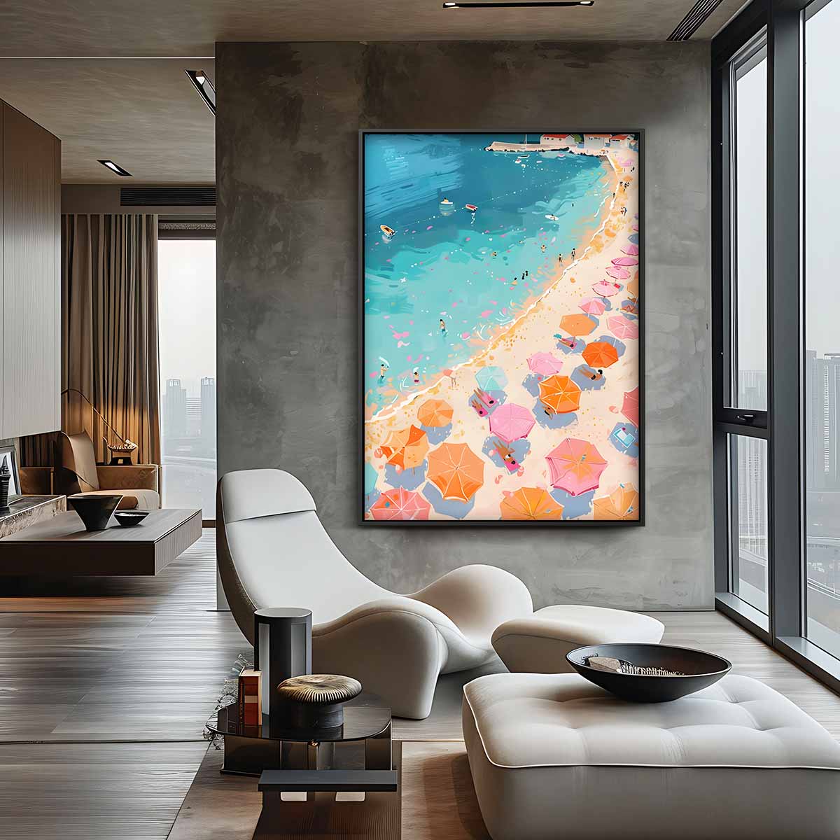 Zonnige Stranddag Kunstwerk-canvas-dibond-plexiglas-wanddecoratie-WallArtistic